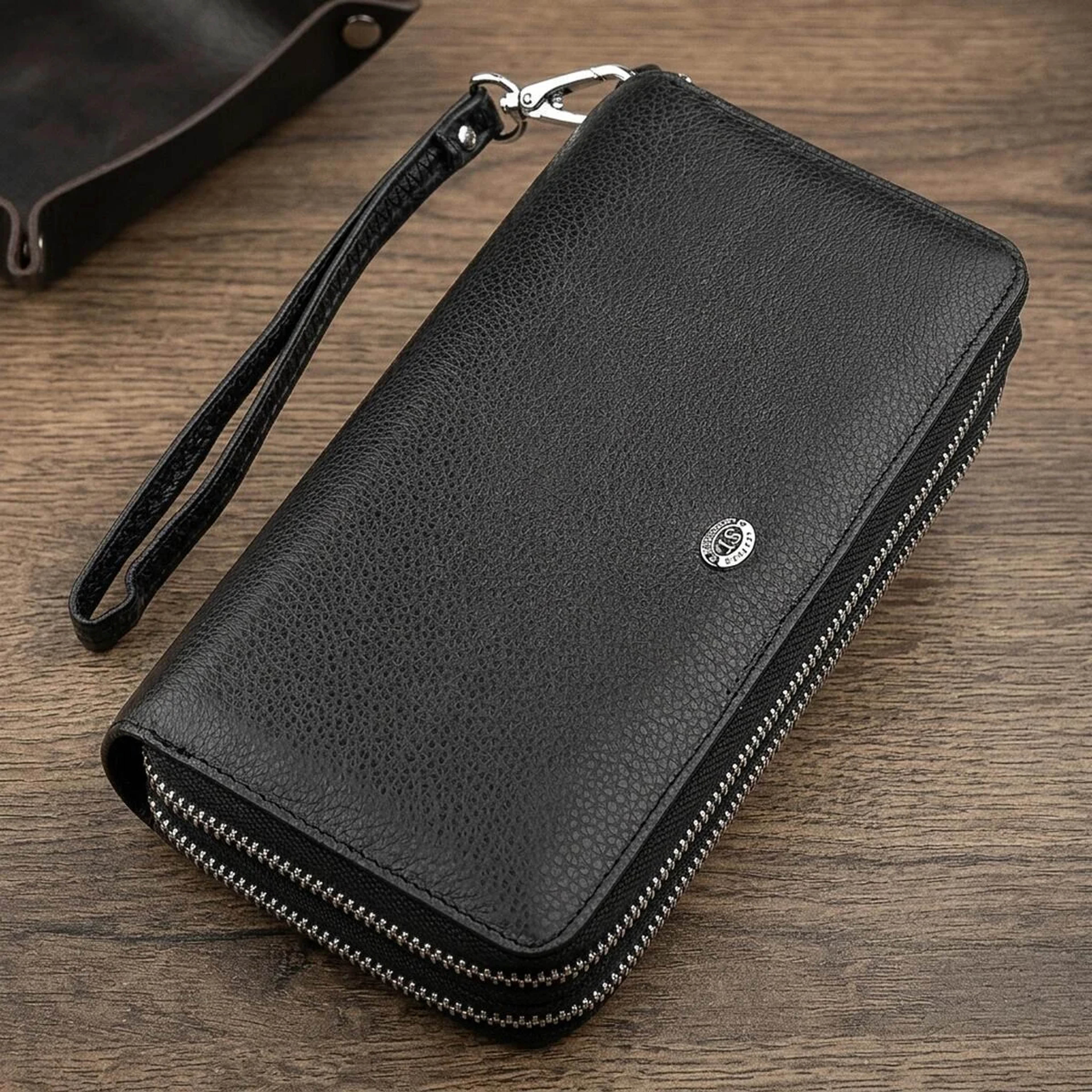 Чоловічий гаманець ST Leather 18451 (ST127) натуральна шкіра Чорний