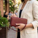 Добротний жіночий гаманець-клатч із двома блискавками з натуральної шкіри ST Leather 22528 Бордовий thumbnail 2