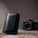 Жіночий стильний гаманець із фактурної натуральної шкіри ST Leather 22732 Чорний thumbnail 10
