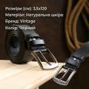 Классический кожаный ремень для мужчин Vintage 20706 Черный thumbnail 3