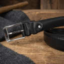 Чоловічий брючний ремінь Tony Perotti з натуральної шкіри 574/35 NERO (90358) Чорний thumbnail 8