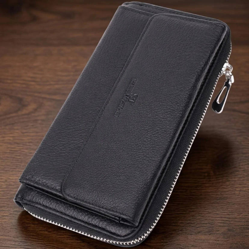 Функціональний гаманець-клатч унісекс з натуральної шкіри ST Leather 22529 Чорний