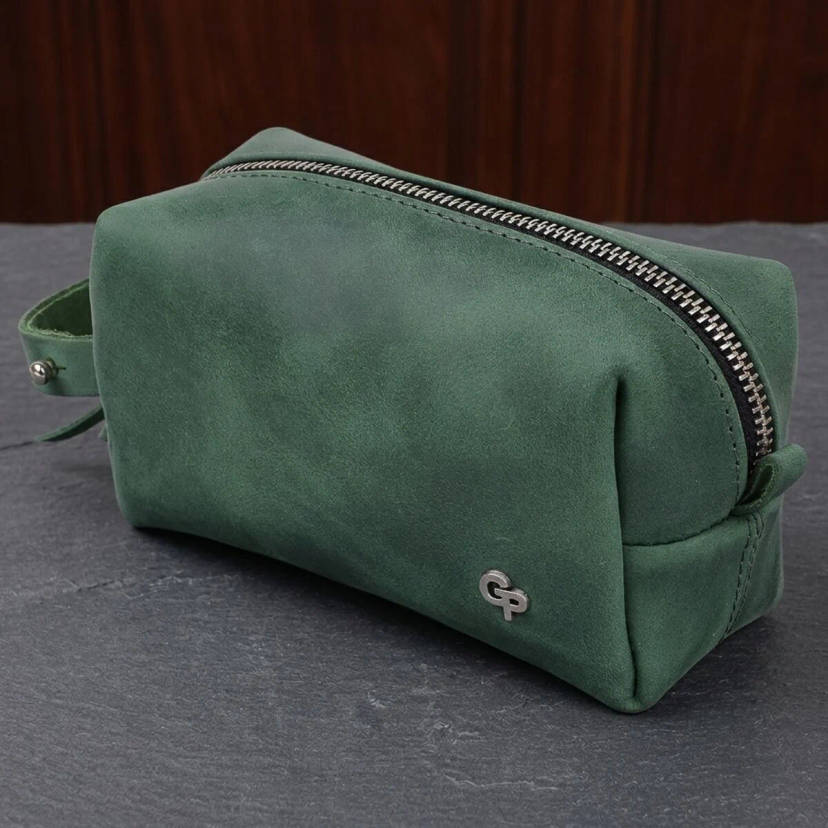 Шкіряна косметичка унісекс GRANDE PELLE 11571 Зелений