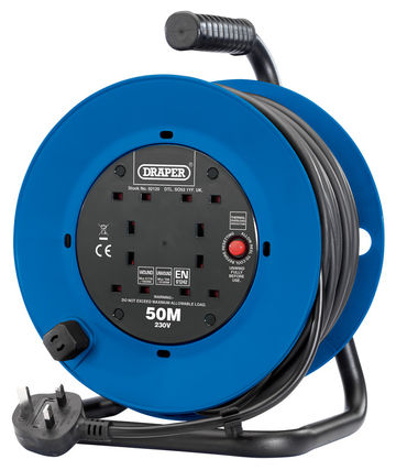 230V Four Socket Industrial Cable Reel (50M)