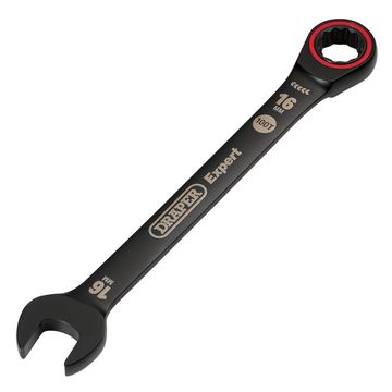 Draper Expert HI-TORQ® Metric Ratchet Combination Spanner, 16mm, Black