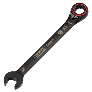 Draper Expert HI-TORQ® Metric Reversible Ratchet Combination Spanner, 12mm, Black