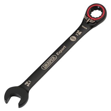 Draper Expert HI-TORQ® Metric Reversible Ratchet Combination Spanner, 14mm, Black