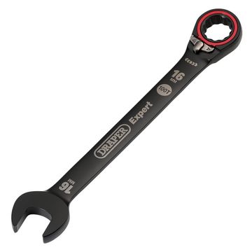 Draper Expert HI-TORQ® Metric Reversible Ratchet Combination Spanner, 16mm, Black