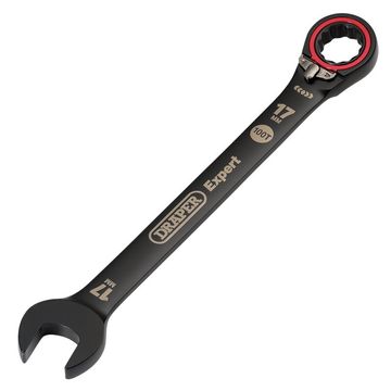 Draper Expert HI-TORQ® Metric Reversible Ratchet Combination Spanner, 17mm, Black