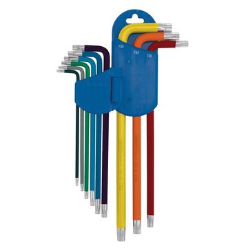 Draper Expert TX-STAR® Metric Extra-long Arm Key Set, Colour Coded (9 Piece)