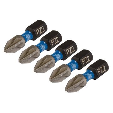 Draper Expert PZ-Type Impact Screwdriver Bits, No.2 x 25mm, 1/4