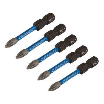 Draper Expert PZ-Type Impact Screwdriver Bits, No.1 x 50mm, 1/4