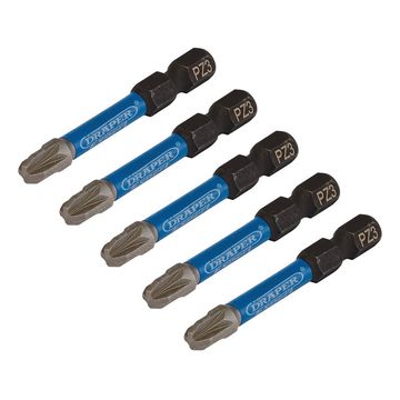 Draper Expert PZ-Type Impact Screwdriver Bits, No.3 x 50mm, 1/4