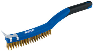 Brass Wire Scratch Brush with Scraper (350mm)