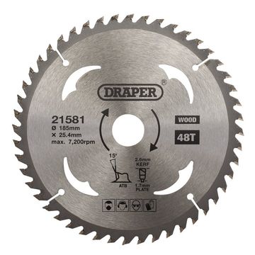 TCT Circular Saw Blade for Wood, 185 x 25.4mm, 48T