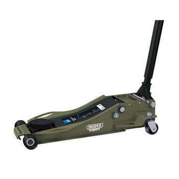 Draper Expert Professional Low Profile Fast Lift Garage Trolley Jack, 3 Tonne, Green