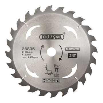 TCT Construction Circular Saw Blade, 305 x 30mm, 24T