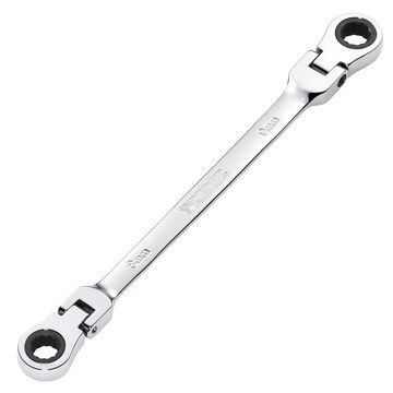 Draper HI-TORQ® Metric Flexible Head Double Ring Ratchet Spanner, 8 x 9mm