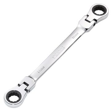 Draper HI-TORQ® Metric Flexible Head Double Ring Ratchet Spanner, 14 x 15mm