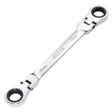 Draper HI-TORQ® Metric Flexible Head Double Ring Ratchet Spanner, 18 x 19mm