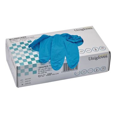 Large Blue Nitrile Gloves (Box of 100)