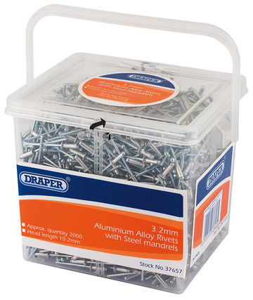 Tub of 2000 (Approx ) 3.2mm Diameter Blind Rivets