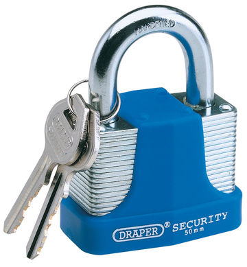 50mm Laminated Steel Padlock and 2 Keys with