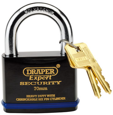 70mm Heavy Duty Padlock and 2 Keys with Super