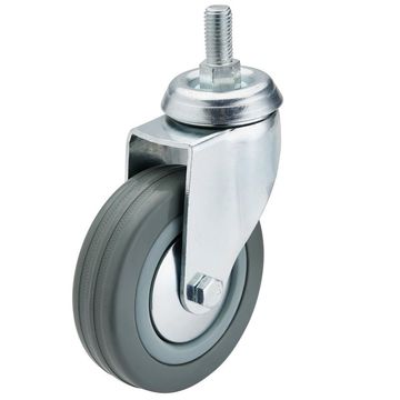 100mm Dia. Swivel Bolt Fi x ing Rubber Castor -