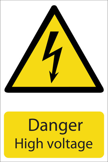 'Danger High Voltage' Hazard Sign