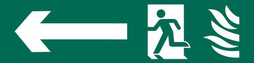 'Running Man Arrow Left' Safety Sign