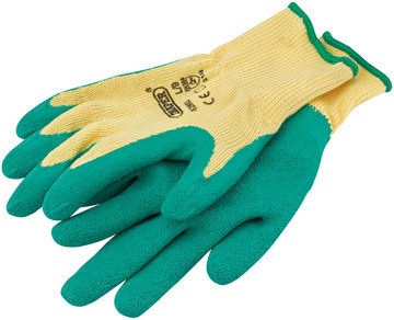 Green Heavy Duty Latex Coated Work Gloves - Large