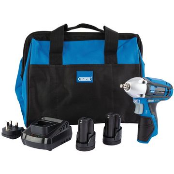 Draper Storm Force® 10.8V Power Interchange Impact Wrench Kit (+2x 1.5Ah Batteries, Charger