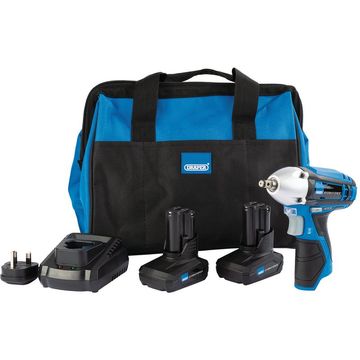 Draper Storm Force® 10.8V Power Interchange Impact Wrench Kit (+2x 4Ah Batteries, Charger