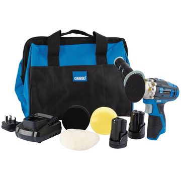 Draper Storm Force® 10.8V Power Interchange Mini Polisher Kit (+2x 1.5Ah Batteries, Charger