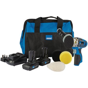 Draper Storm Force® 10.8V Power Interchange Mini Polisher Kit (+2x 4Ah Batteries, Charger