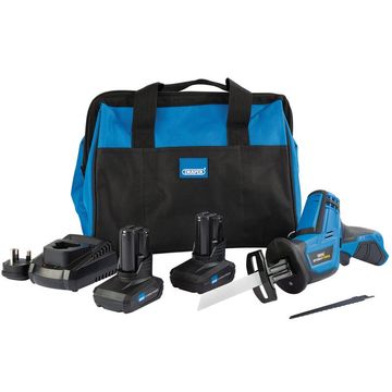 Draper Storm Force® 10.8V Power Interchange Reciprocating Saw Kit (+2 x 4Ah Batteries,