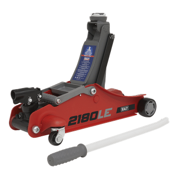 180° Handle Trolley Jack 2 Tonne Low Profile Short Chassis - Red