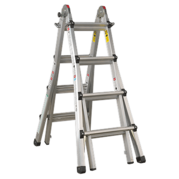 Aluminium Telescopic Ladder 4-Way EN 131 Adjustable Height