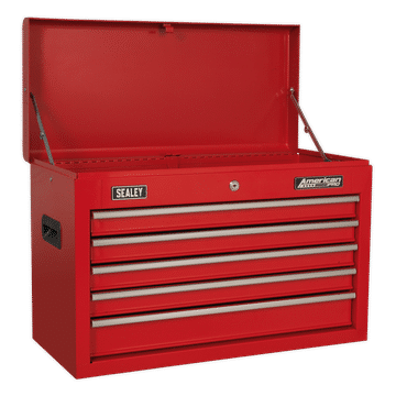 Topchest 5 Drawer with Ball-Bearing Slides - Red