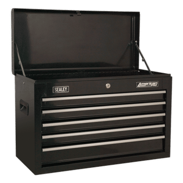 Topchest 5 Drawer with Ball-Bearing Slides - Black