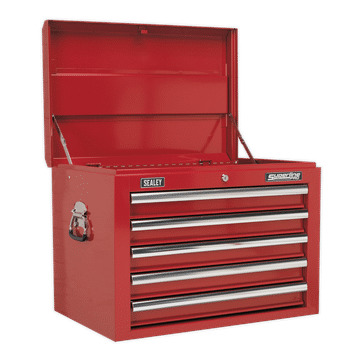 Topchest 5 Drawer with Ball-Bearing Slides - Red