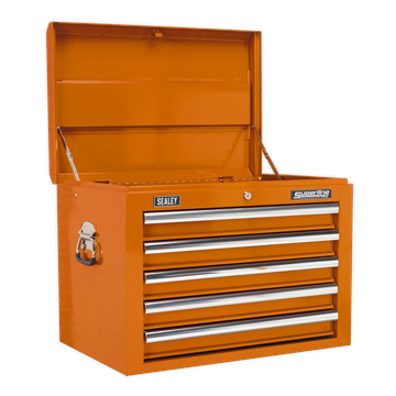 Topchest 5 Drawer with Ball-Bearing Slides - Orange