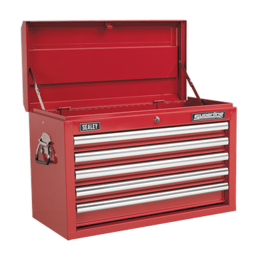 Topchest 5 Drawer with Ball-Bearing Slides - Red