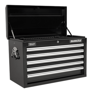 Topchest 5 Drawer with Ball-Bearing Slides - Black