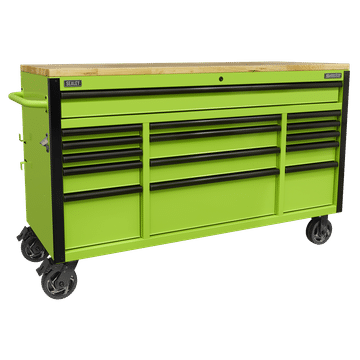 15 Drawer Mobile Trolley with Wooden Worktop 1549mm