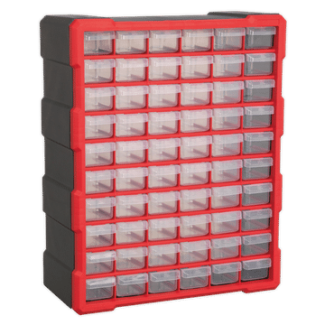Cabinet Box 60 Drawer - Red/Black