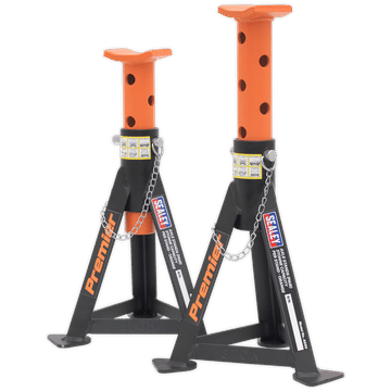 Axle Stands (Pair) 3 Tonne Capacity per Stand - Orange