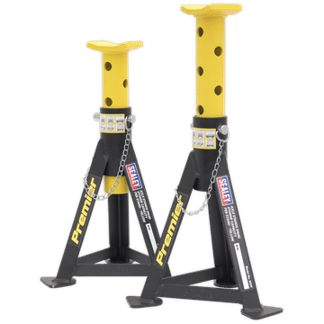 Axle Stands (Pair) 3 Tonne Capacity per Stand - Yellow