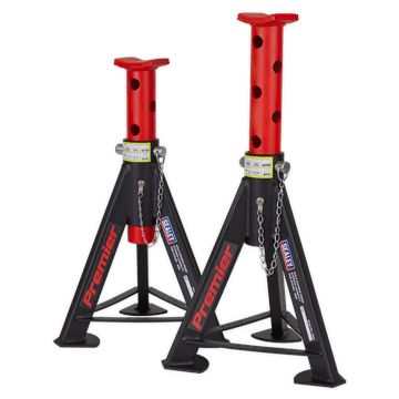 Axle Stands (Pair) 6 Tonne Capacity per Stand - Red